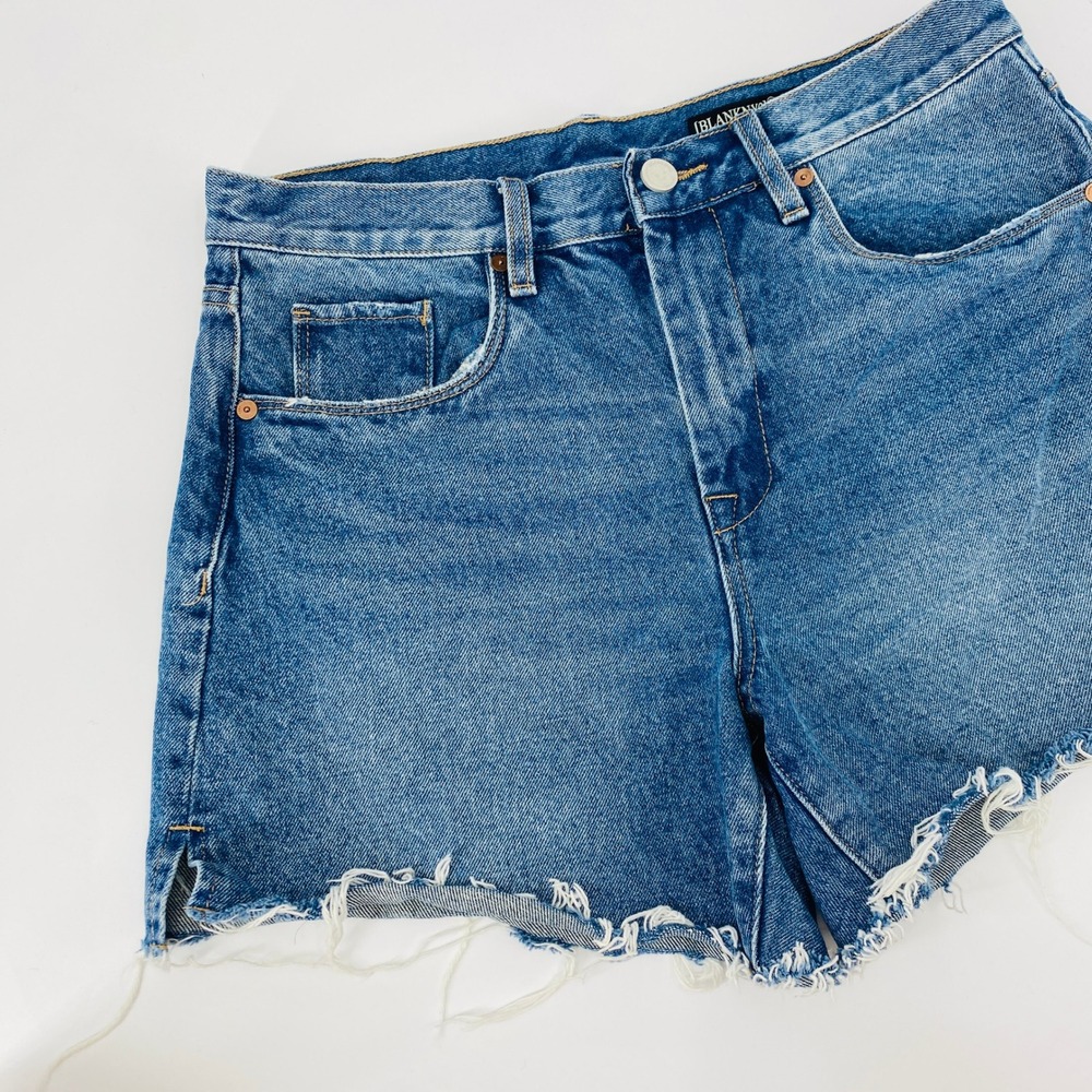BLANK NYC  Denim Shorts Women 29 Blue Cut Off High Rise Raw Hem